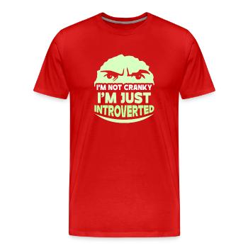Je ne suis pas grincheux, je ne suis qu’introverti - T-shirt bio Premium Homme - rouge - Devant - Damien (186cm)