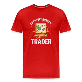Crypto-monnaie Trader Crypto Trader Crypto - T-shirt bio Premium Homme - rouge - Devant - Damien (186cm)