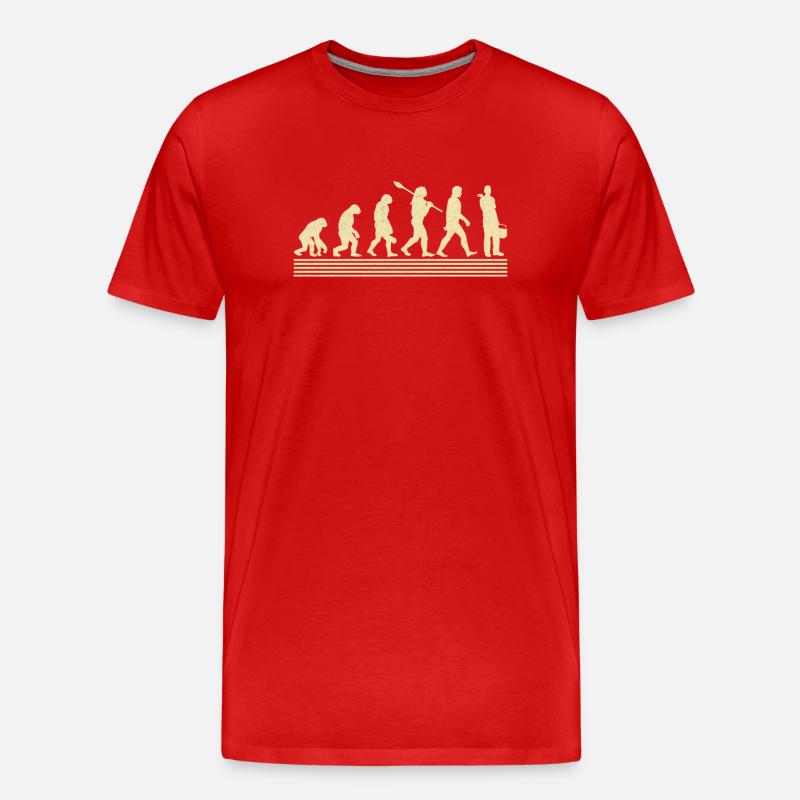 Klempner-evolution - Männer Premium Bio T-Shirt - Rot