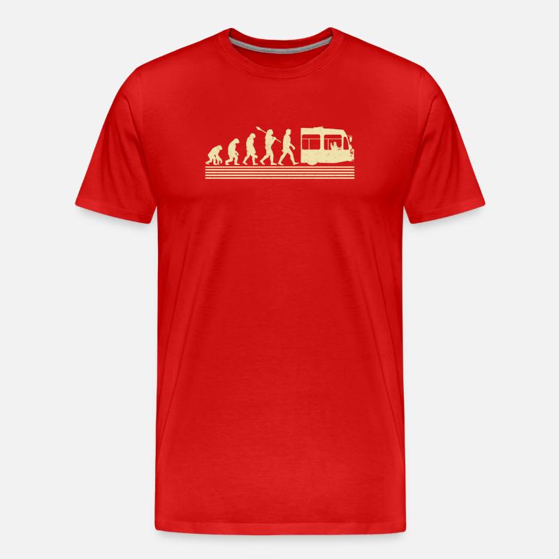 Busfahrer-evolution - Männer Premium Bio T-Shirt - Rot