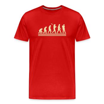 Évolution du policier - T-shirt bio Premium Homme - rouge - Devant - Damien (186cm)