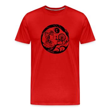 Wikinger Göttin Frigg Odins Frau Nordische Mythen - Männer Premium Bio T-Shirt - Rot - Vorne - Damien (186cm)