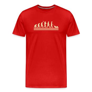 Gärtner-evolution - Männer Premium Bio T-Shirt - Rot - Vorne - Damien (186cm)
