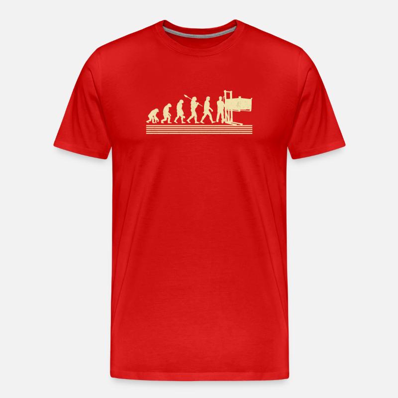 Évolution des ouvriers d’usine - T-shirt bio Premium Homme - rouge