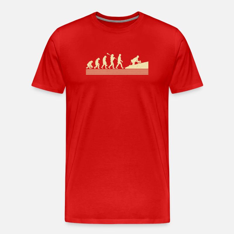 Dachdecker Evolution - Männer Premium Bio T-Shirt - Rot
