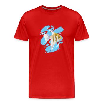 Cool AngelFish Aquarium Mer Récif corallien Océan - T-shirt bio Premium Homme - rouge - Devant - Damien (186cm)