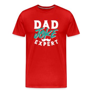 Papa Blague Papa Blagues Père - T-shirt bio Premium Homme - rouge - Devant - Damien (186cm)