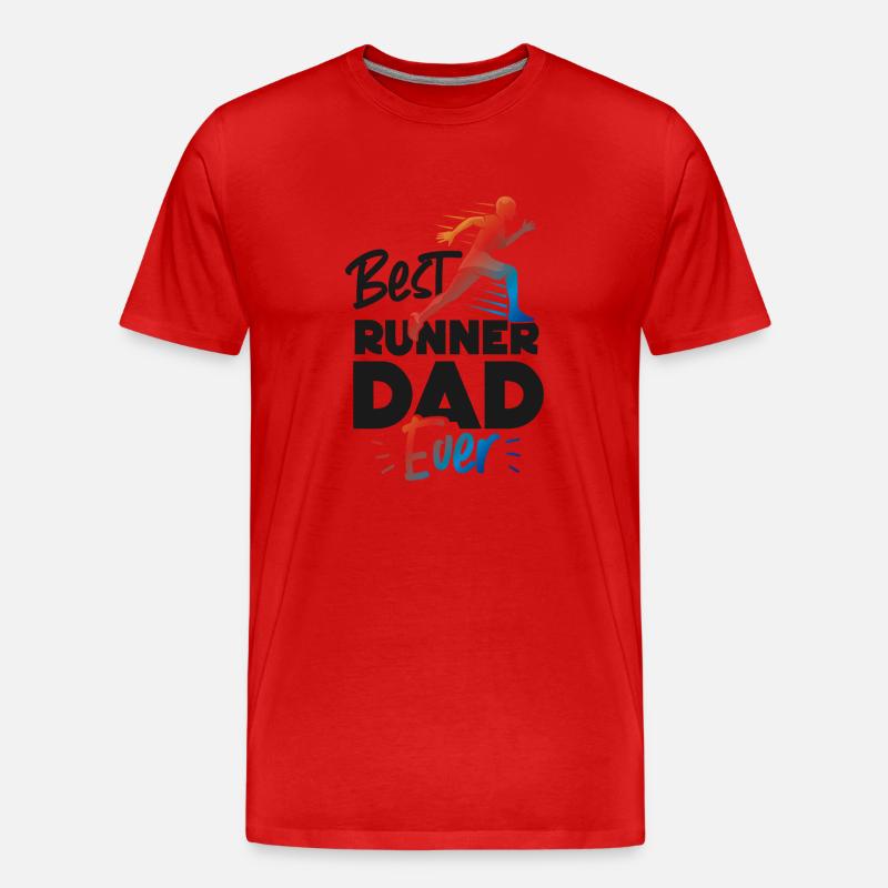 Running Runner Half Marathon Dad - Männer Premium Bio T-Shirt - Rot