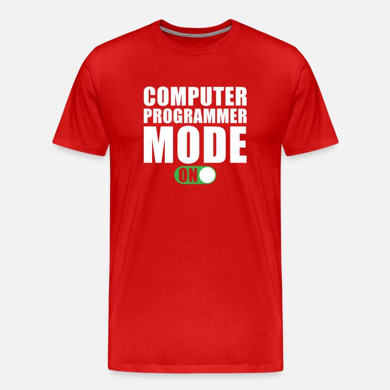 Computer Programmer Mode On - Men's Premium Organic T-Shirt - red