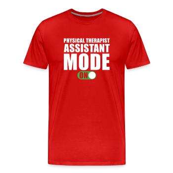 Cadeau d’assistant en physiothérapie - T-shirt bio Premium Homme - rouge - Devant - Damien (186cm)