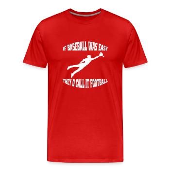 Cadeau de baseball Amateur de baseball Jeu de baseball - T-shirt bio Premium Homme - rouge - Devant - Damien (186cm)