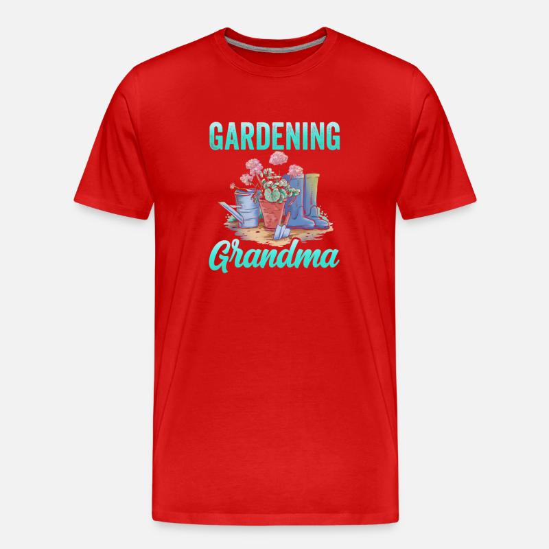 Gartenarbeit Oma Gärtnerin Garten Großmutter - Männer Premium Bio T-Shirt - Rot