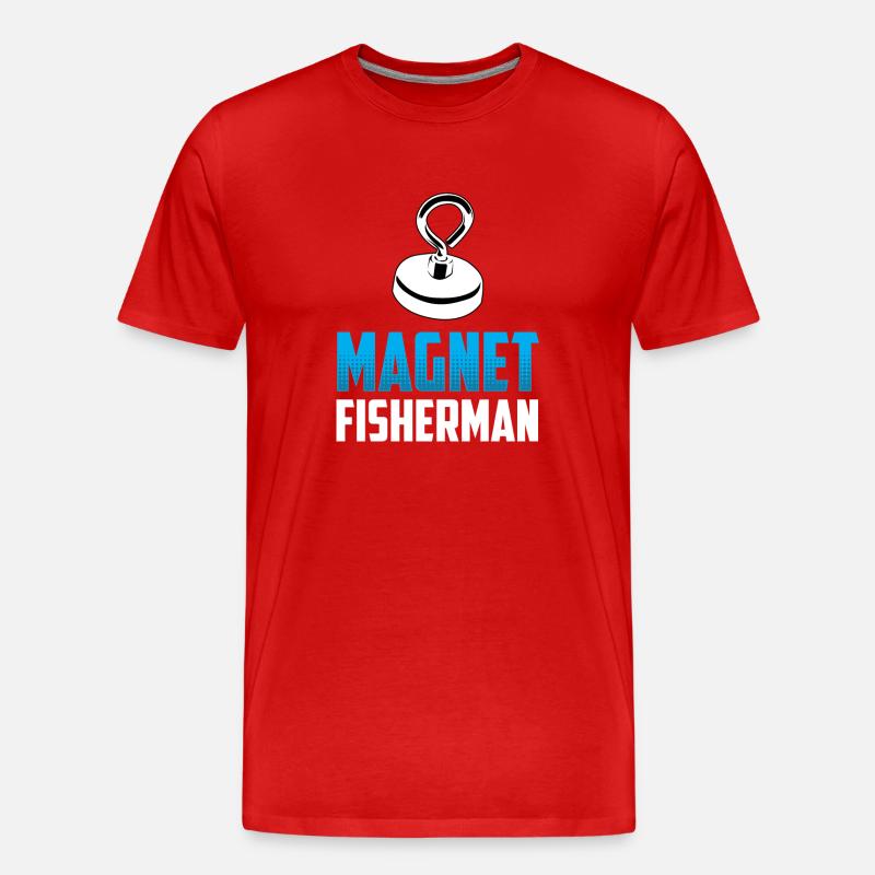 Magnetfischer Magnetfischen Magnet - Männer Premium Bio T-Shirt - Rot