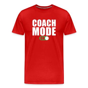 Mode Entraîneur Un entraîneur - T-shirt bio Premium Homme - rouge - Devant - Damien (186cm)