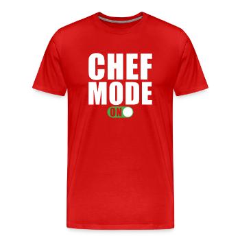 Chefkoch Modus Ein - Männer Premium Bio T-Shirt - Rot - Vorne - Damien (186cm)