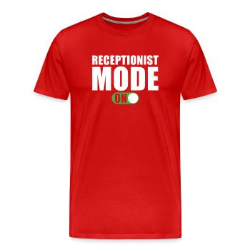 Réceptionniste Mode A Hotel Specialist Hotel Manager - T-shirt bio Premium Homme - rouge - Devant - Damien (186cm)