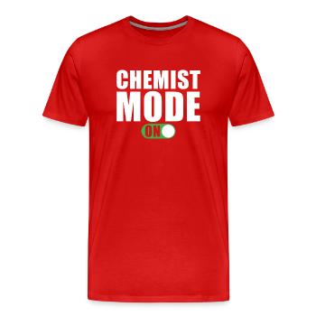 Chemist Mode On - Men's Premium Organic T-Shirt - red - Front - Damien (186cm)