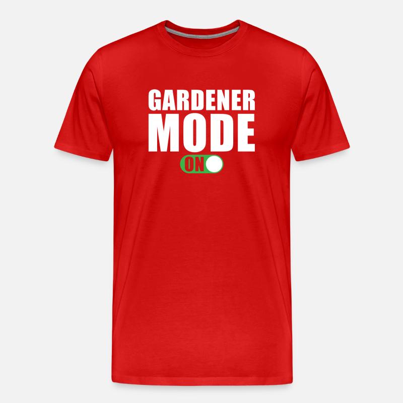 Gärtner Modus Ein - Männer Premium Bio T-Shirt - Rot