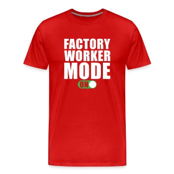 Mode Ouvrier d’usine activé - T-shirt bio Premium Homme - rouge - Devant - Damien (186cm)