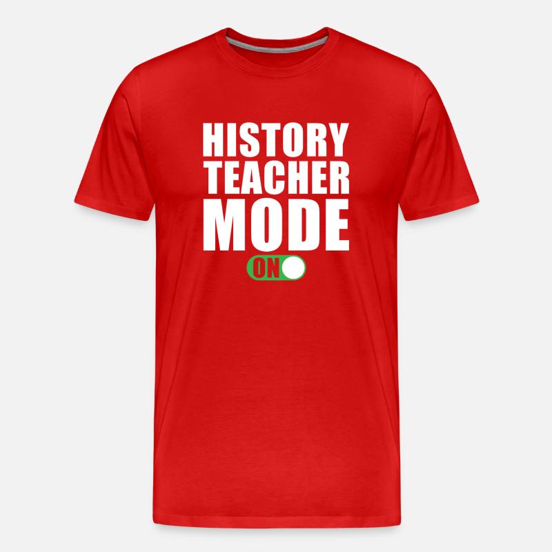Geschichtslehrer Modus Ein - Männer Premium Bio T-Shirt - Rot