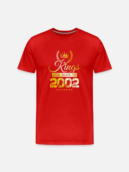 kings are born 2002 - Men's Premium Organic T-Shirt - red