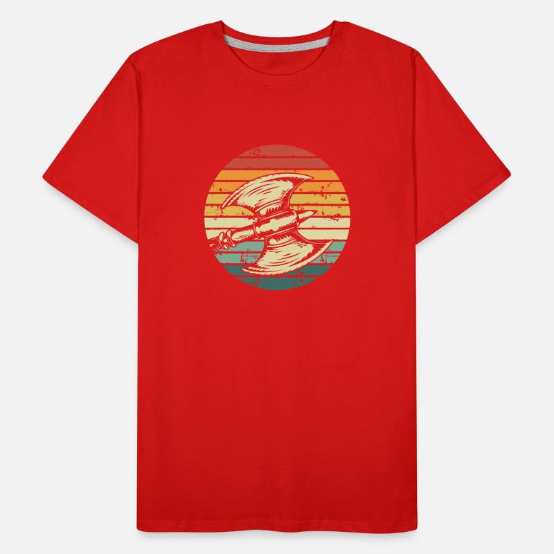 Retro sonne Der Wikingeraxt Männer Premium Bio T-Shirt
