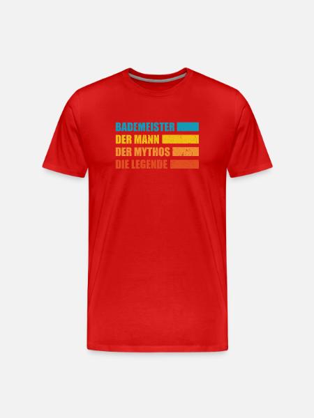 Bademeister Rettungsschwimmer Ehemann - Männer Premium Bio T-Shirt - Rot