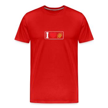 J’aime le football Heart Short Form America Sports - T-shirt bio Premium Homme - rouge - Devant - Damien (186cm)