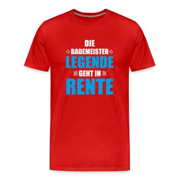 Bademeister Rettungsschwimmer Rente - Männer Premium Bio T-Shirt - Rot - Vorne - Damien (186cm)