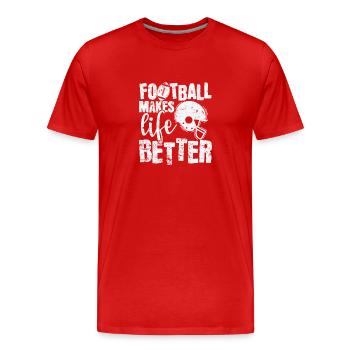 Le football rend la vie meilleure Amérique Sport - T-shirt bio Premium Homme - rouge - Devant - Damien (186cm)