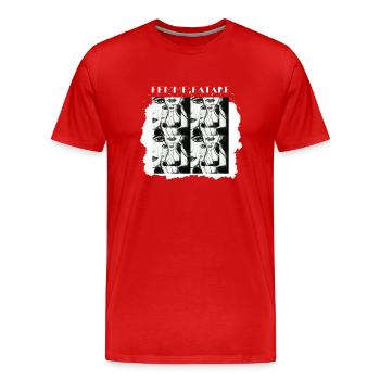 Femme fatale, a black and white painting - T-shirt bio Premium Homme - rouge - Devant - Damien (186cm)