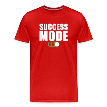 Erfolg Motivation Zitat Erfolgs Modus Ein - Männer Premium Bio T-Shirt - Rot - Vorne - Damien (186cm)