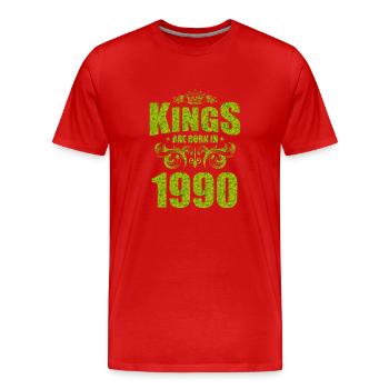 kings are born 1990 - Men's Premium Organic T-Shirt - red - Front - Damien (186cm)