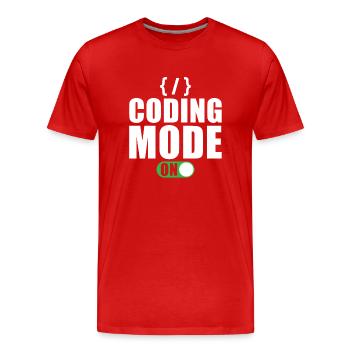 Coder Developer Programmer Gift - Men's Premium Organic T-Shirt - red - Front - Damien (186cm)