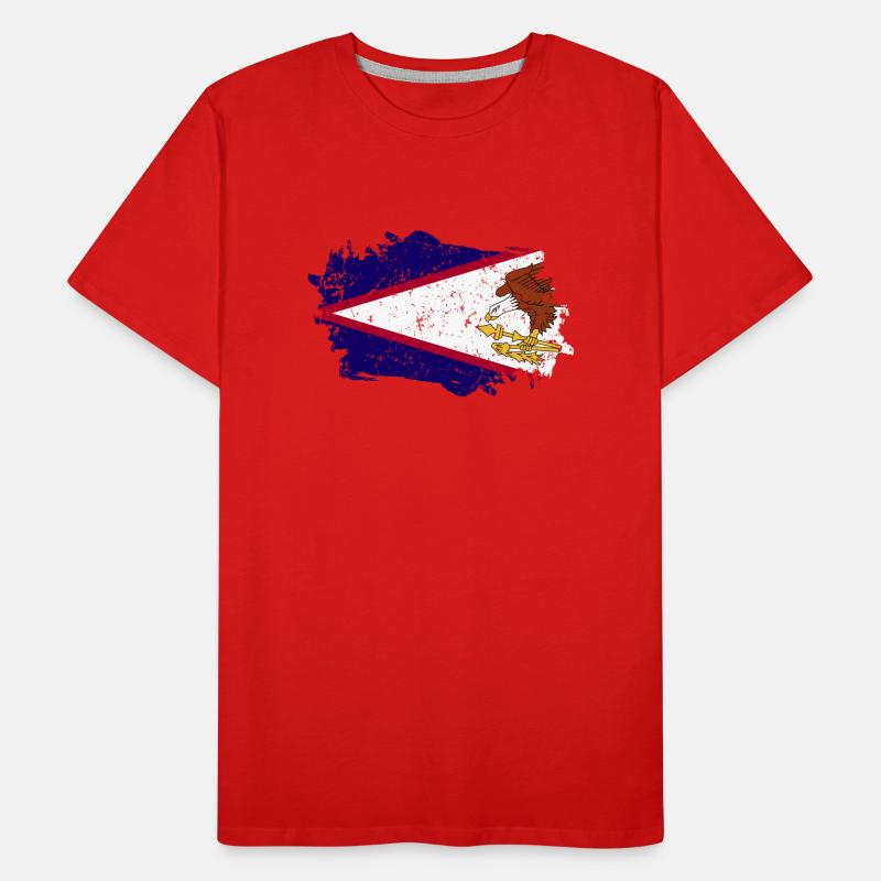 Drapeau des Samoa américaines T-shirt bio Premium Homme