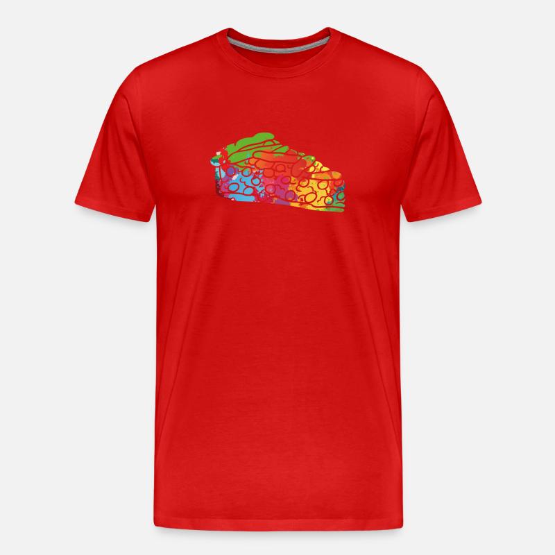 Bunter Kuchen - Männer Premium Bio T-Shirt - Rot
