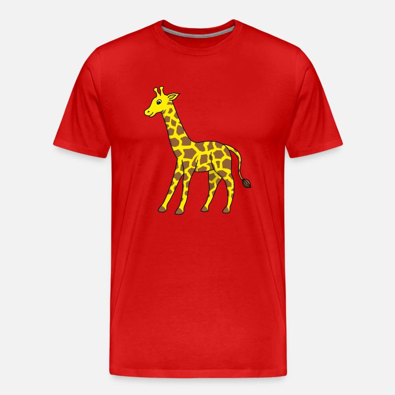 Giraffe Tiere Comic Kinder Geschenkidee - Männer Premium Bio T-Shirt - Rot