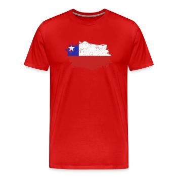 Chili Drapeau Grunge Chili Drapeau - T-shirt bio Premium Homme - rouge - Devant - Damien (186cm)