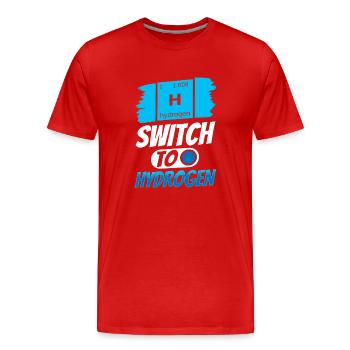 Switching to Hydrogen Energy Element Hydrogen - Men's Premium Organic T-Shirt - red - Front - Damien (186cm)