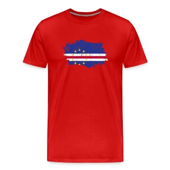 Drapeau du Cap-Vert Grunge Drapeau du Cap-Vert - T-shirt bio Premium Homme - rouge - Devant - Damien (186cm)