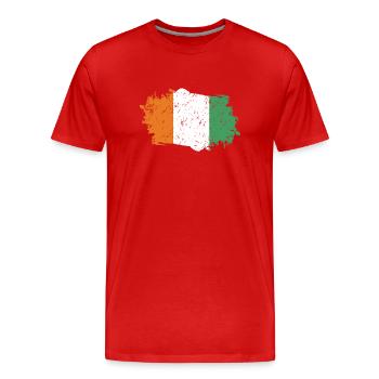 Drapeau de la Côte d’Ivoire - T-shirt bio Premium Homme - rouge - Devant - Damien (186cm)
