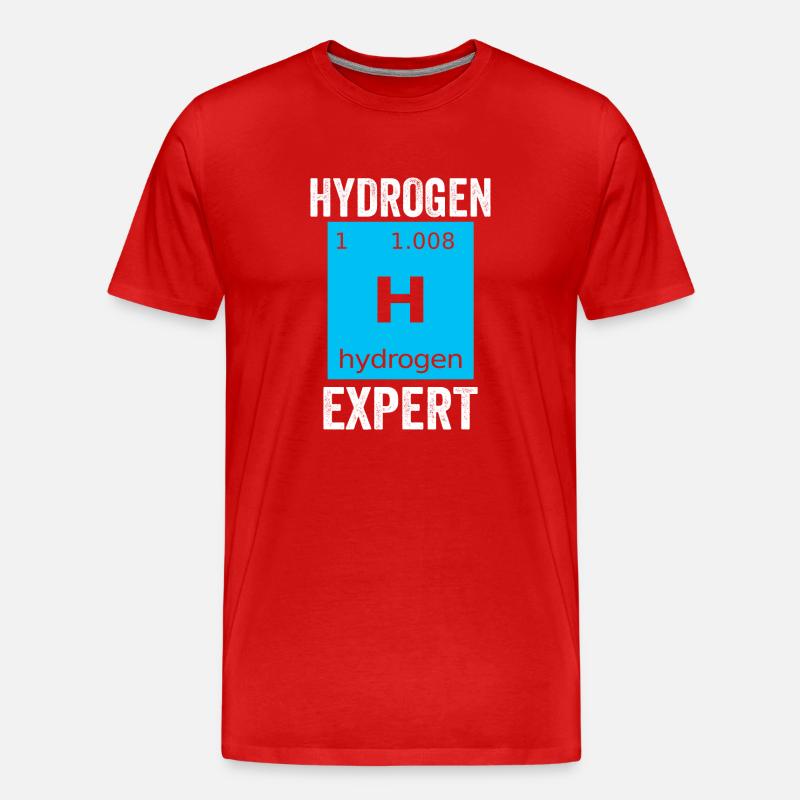 Hydrogène Expert Élément Energie Hydrogène - T-shirt bio Premium Homme - rouge