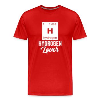 Hydrogen Lover Element Hydrogen Energy - Men's Premium Organic T-Shirt - red - Front - Damien (186cm)