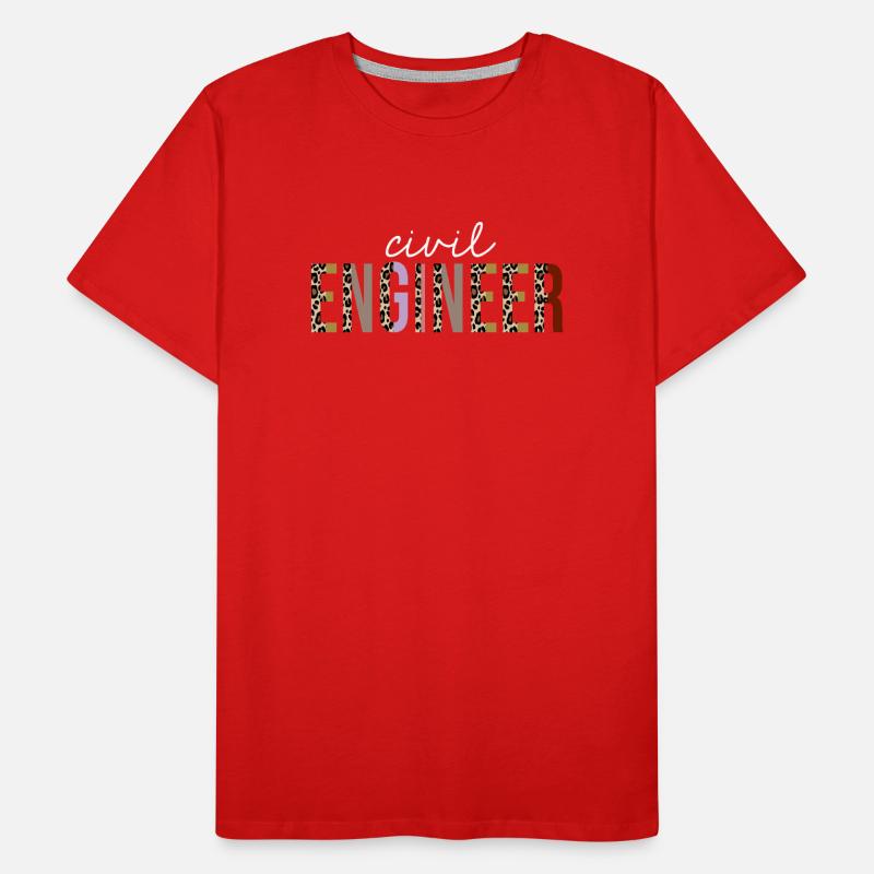 Civil Engineer Leopard Print Funny Gift Men's Premium Organic T-Shirt