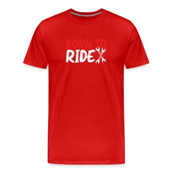 Vers la moto Born - T-shirt bio Premium Homme - rouge - Devant - Damien (186cm)