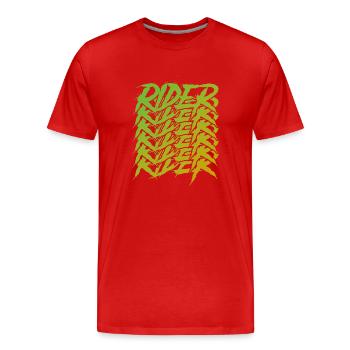 Green motorcyclist - Men's Premium Organic T-Shirt - red - Front - Damien (186cm)