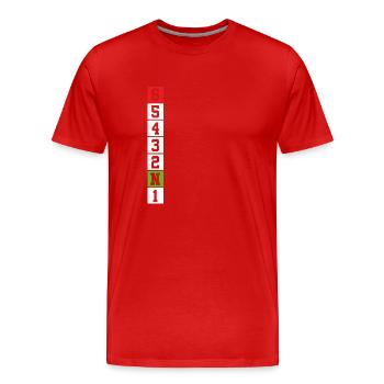 Motorrad Gangschaltung Sechs - Männer Premium Bio T-Shirt - Rot - Vorne - Damien (186cm)