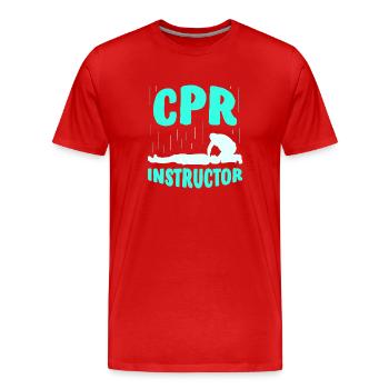 Erste Hilfe Kurs Leiter Lehrer Sofortmaßnahmen - Männer Premium Bio T-Shirt - Rot - Vorne - Damien (186cm)