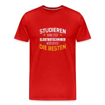 Elektrotechniker - Männer Premium Bio T-Shirt - Rot - Vorne - Damien (186cm)