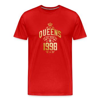 Reines nées en 1998 - T-shirt bio Premium Homme - rouge - Devant - Damien (186cm)